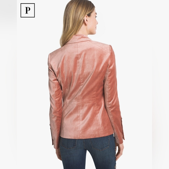 WHBM - Pink Velvety Blazer Jacket - US Women's Size 4 - White House Black Market - Picture 2 of 13
